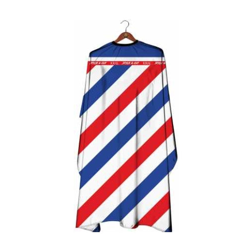 Deyaz Premium Salon Cape Kral Red & Blue Diagonal Stripes