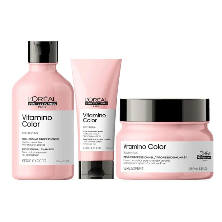 L'Oreal Professionnel Serie Expert Vitamino Color Shampoo, Conditioner & Mask Trio Pack
