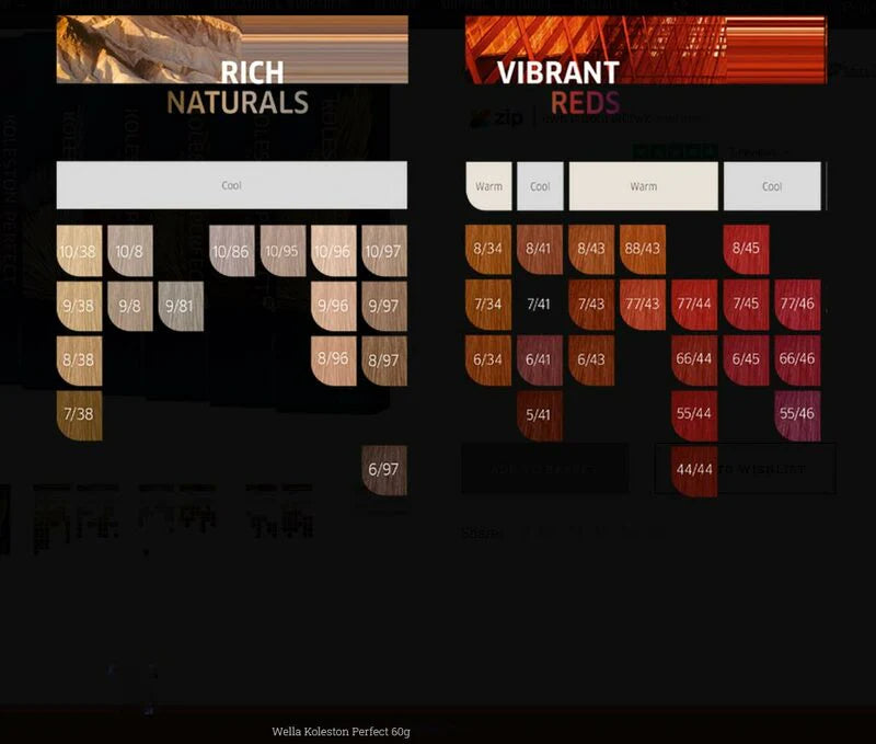 Wella - Koleston Perfect Permanent Colour 60g (KP 0 to KP 9 colour range)