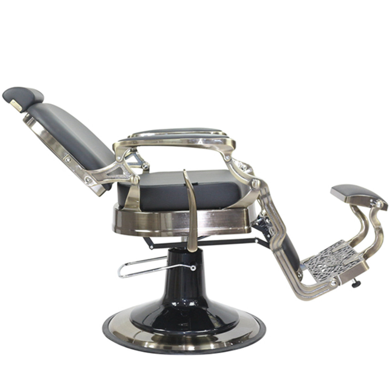 Havana Barber Chair - Antique Frame - Black Upholstery