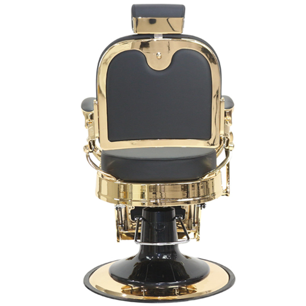 Havana Barber Chair - Gold Frame - Black Upholstery