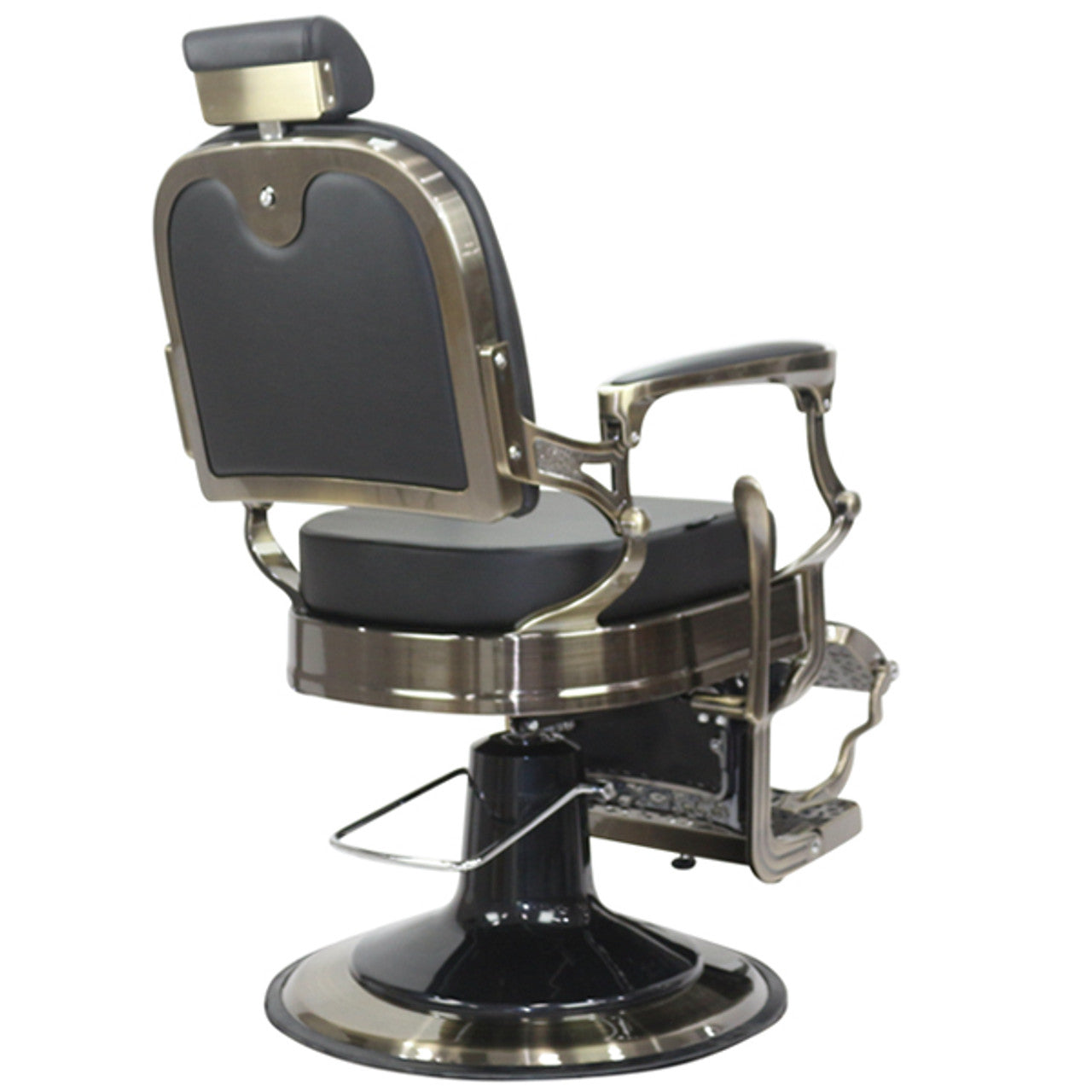 Havana Barber Chair - Antique Frame - Black Upholstery
