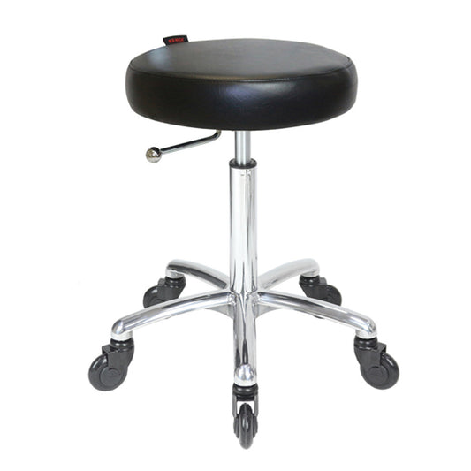 Turbo Black Salon Stool - Chrome Base - Click'n Clean Castor Wheels