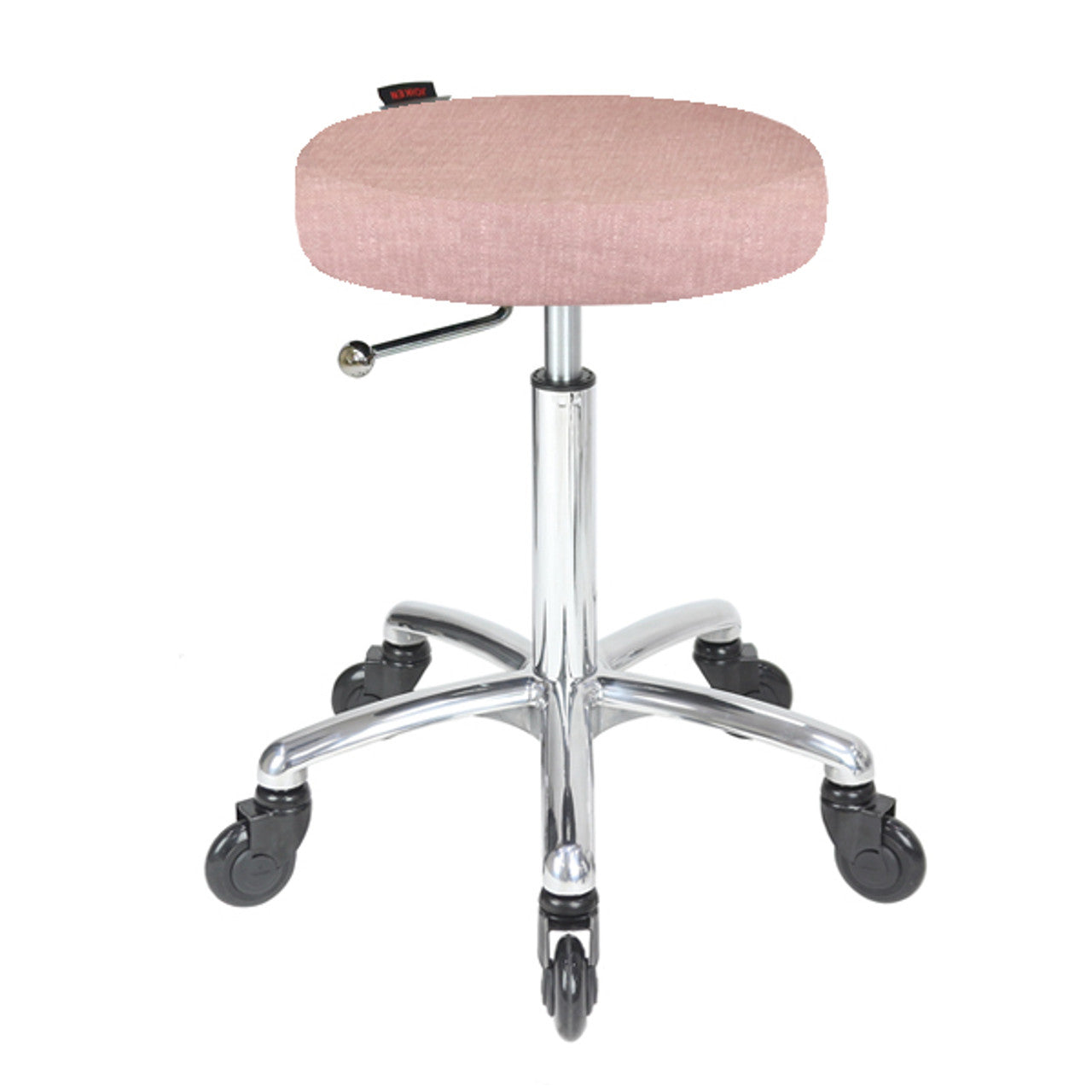 Turbo Dusty Pink Salon Stool - Chrome Base - Click'n Clean Castor Wheels
