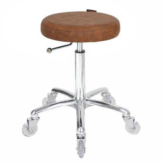 Turbo Tan Salon Stool - Chrome Base