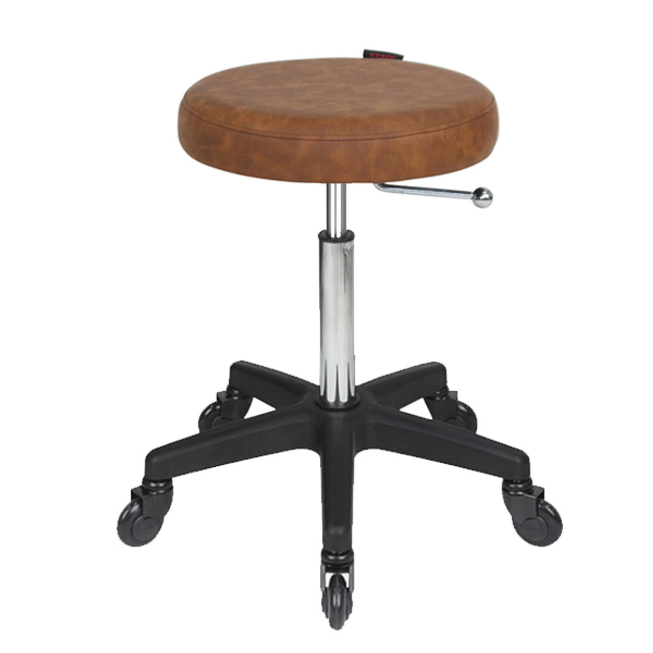 Turbo Tan Salon Stool - Black Base - Click'n Clean Castor Wheels