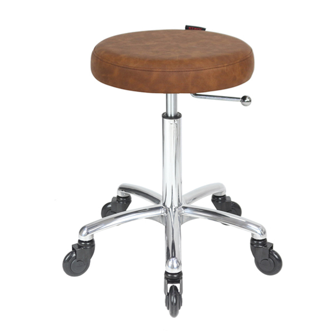 Turbo Tan Salon Stool - Chrome Base - Click'n Clean Castor Wheels